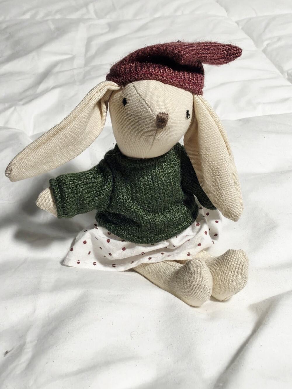 Creative Co-op Cotton Linen Mini Animal Doll Bunny Retired Discontinued Decor